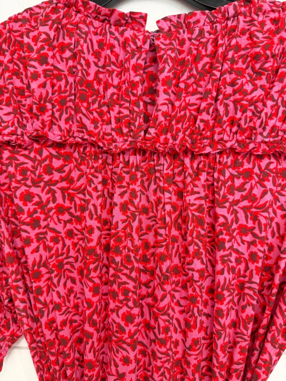 Boden pink floral ruched Yoke Detail Jersey Midi Dress Size 10R 36413 - Picture 9 of 14